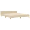 Bed Frame with Headboard Cream 180 X 200 Cm Fabric