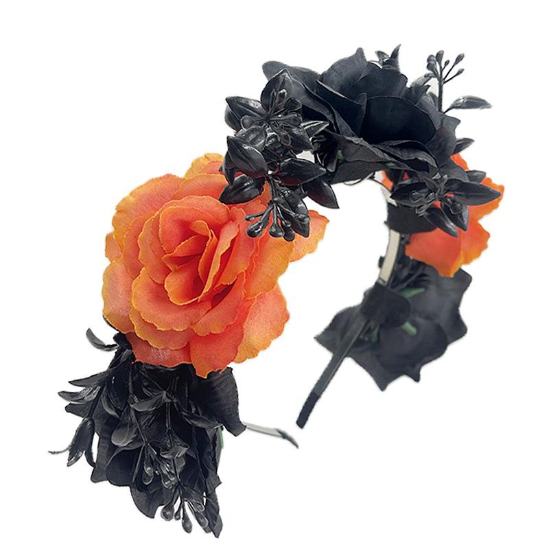 Halloween Flower Headband with Spider for Cosplay or Makeup Party