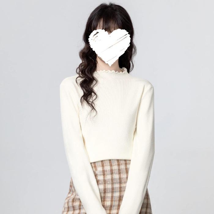 

9 вискозное волокно эластан отделка «деревянное ушко» полувысокий воротник с длинным рукавом однотонная рубашка весна, осень и зима базовый внутренний слой с женщинами XL