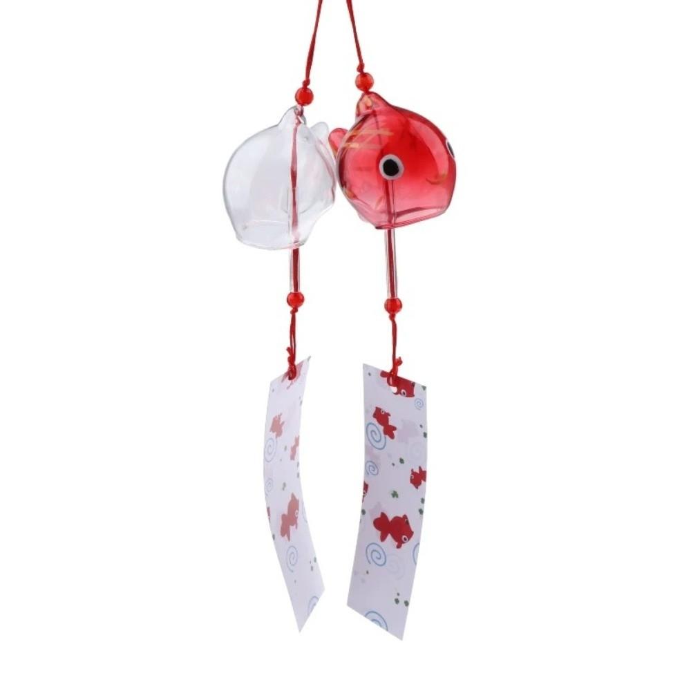 Japansk Stil Guldfisk Vindspel Handmålad Liten Gyllene Fisk Hänge Utomhus Trädgård