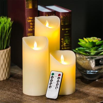 3 Stks/set Flikkerende Led Simulatie Kaars Lamp Afstandsbediening Vlamloze Moving Wick Kaars Lamp Partij Bruiloft