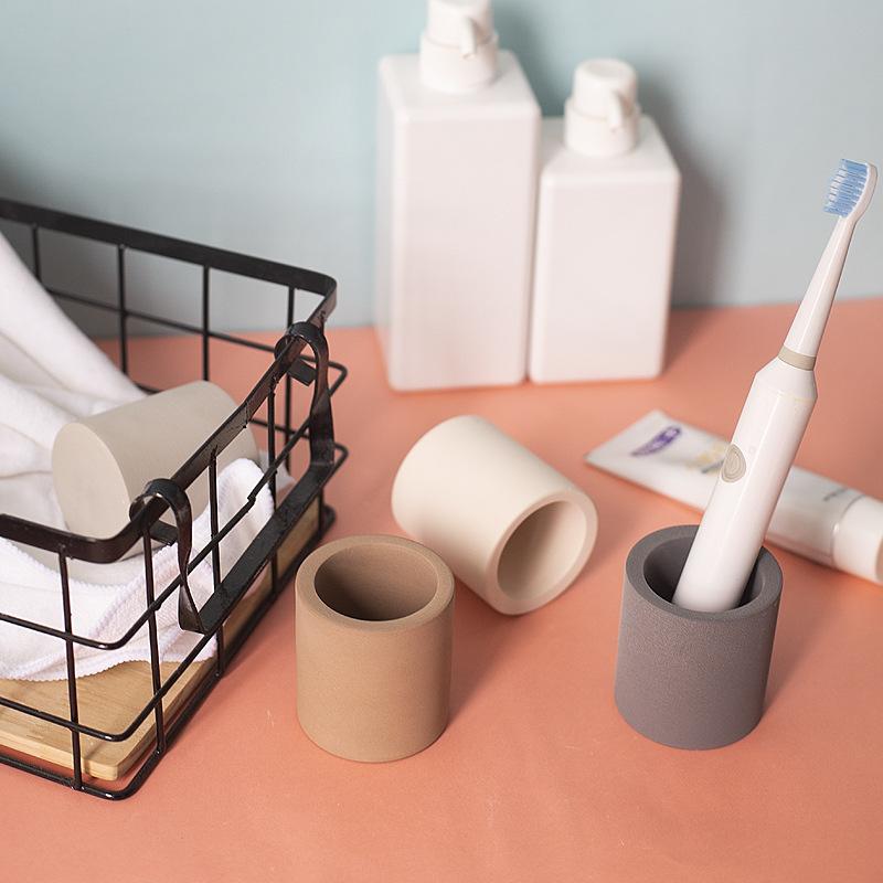 Home Bathroom Diatomaceous Earth Toothbrush Holder for Odor Adsorption Drying and Water Absorption Toothbrush Holder