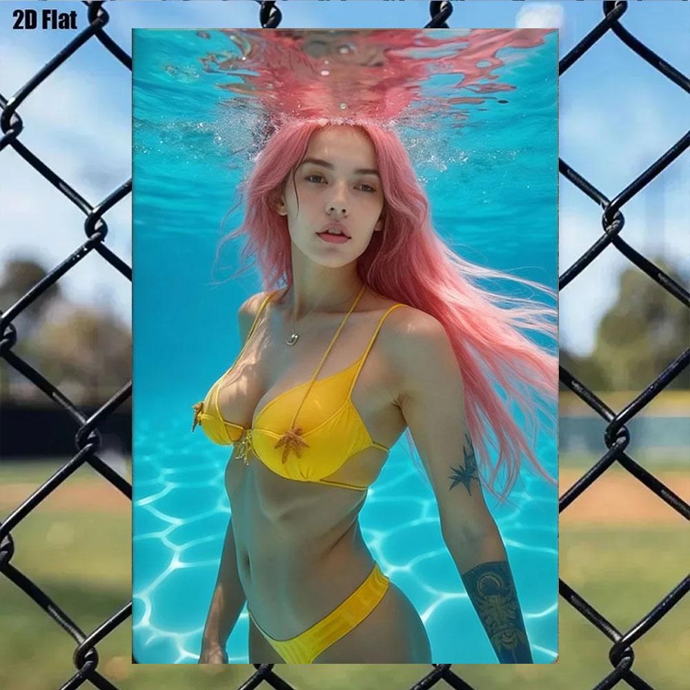 Vintage Pinup Metal Tin Sign Retro Wall Art Home Bar Decor Man Cave