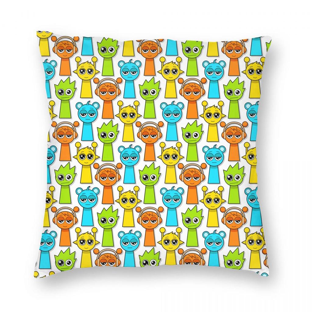 Cartoon Sprunki Game Pillowcase Printed Polyester Cushion Cover Gift Throw Pillow Case Cover Chair Square 40X40cm