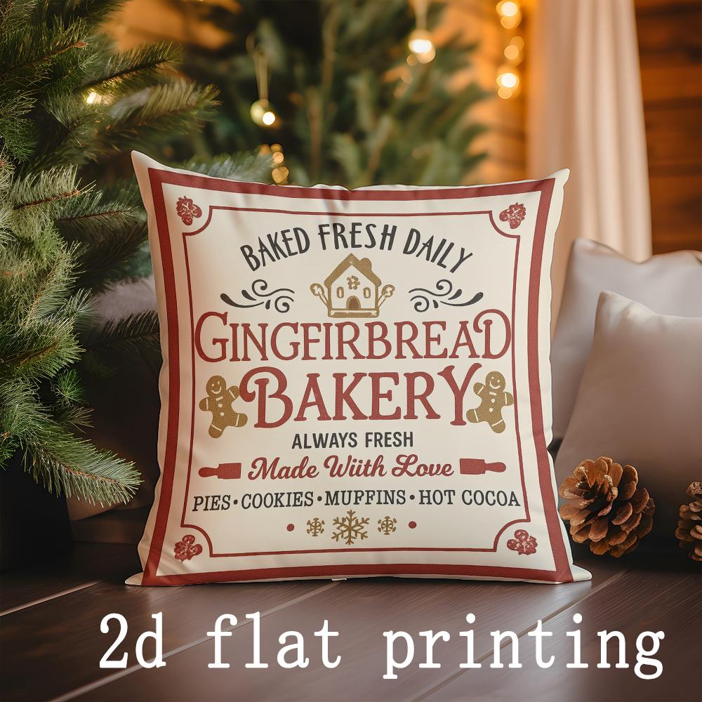 

Домашний декор Рождественский узор с пряничным печеньем Наволочка подходит для дивана, спальни, автомобиля 16x16Inch