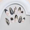 Three-dimensional cat's eye gilt star French shell pattern fashionable sweet and cool ins wind removable manicure 24 pieces
