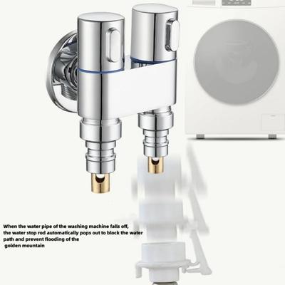 Washing Machine Faucet Automatic Water Stop Valve G1/2 Connector 1 In 2 Out Dual Control Valves for Bathroom Toilet Accessories