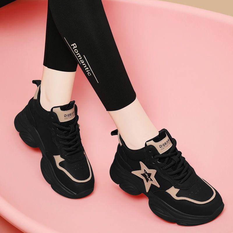 Dad Shoes Women's 2026 Spring and Autumn New Sports Shoes Platform Inner Height Increase Versatile Women's Casual Sports Shoes Single Shoes