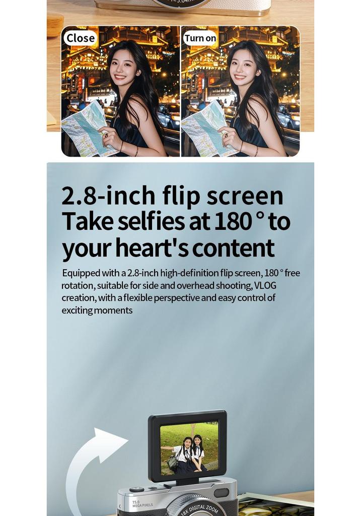 High-Definition Mirrorless Digital Camera with Flip Screen for Campus Parties