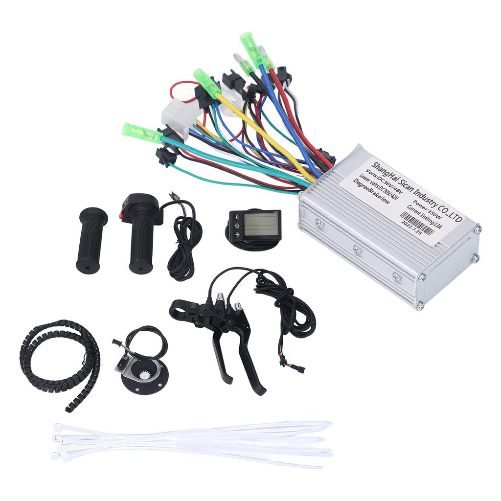 36V 48V 350W Brushless Motor Controller S866 LCD Panel Kit Electric Bike Conversion Brake Twist Handle Kit for Riding