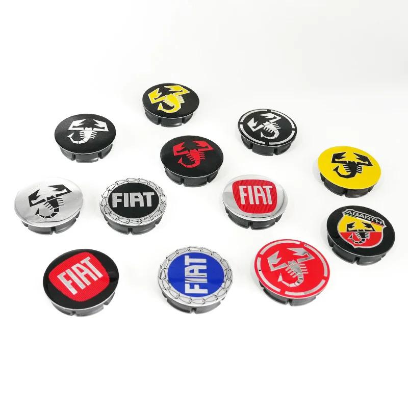 4pcs 50mm Abarth 3D logo car emblem Wheel Center Hub Cap auto Rim refit dust-proof badge covers sticker styling accessories