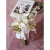 Hand-Tied White Wedding Bouquet for Bridal Photos, Korean-Style Artificial Floral Prop
