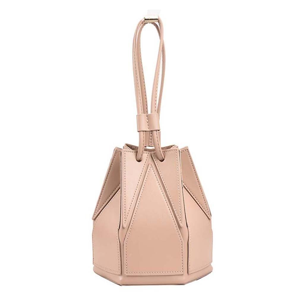 Versatile Lady Foldable Messenger Bag Contrast Color Personalized Design Drawstring Small Tote Solid Color Anti-splash Water