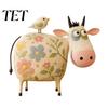 Charming Wildlife Collectibles Creative Cow Sculpture with Bird, Resin Animal Figurine, Pastoral Statue, Rustic Whimsical Home Accents Artistic