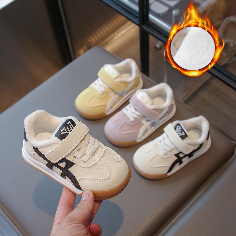 2025 Autumn/Winter Velvet Kids' Sports Shoes - Forrest Gump Style for Girls (1-6 Years)