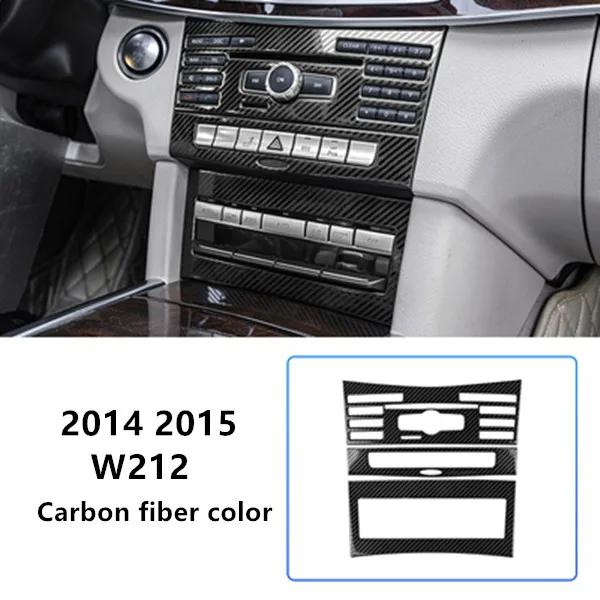 

Car Accessories Center Console CD Panel Frame Trim For Mercedes Benz E Class W212 2014-2015 Air Conditioning Button Cover углеродного волокна черного