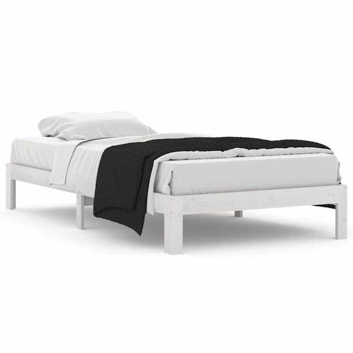 Maison Exclusive - Cadre de lit sans matelas blanc bois de pin massif 100x200 cm