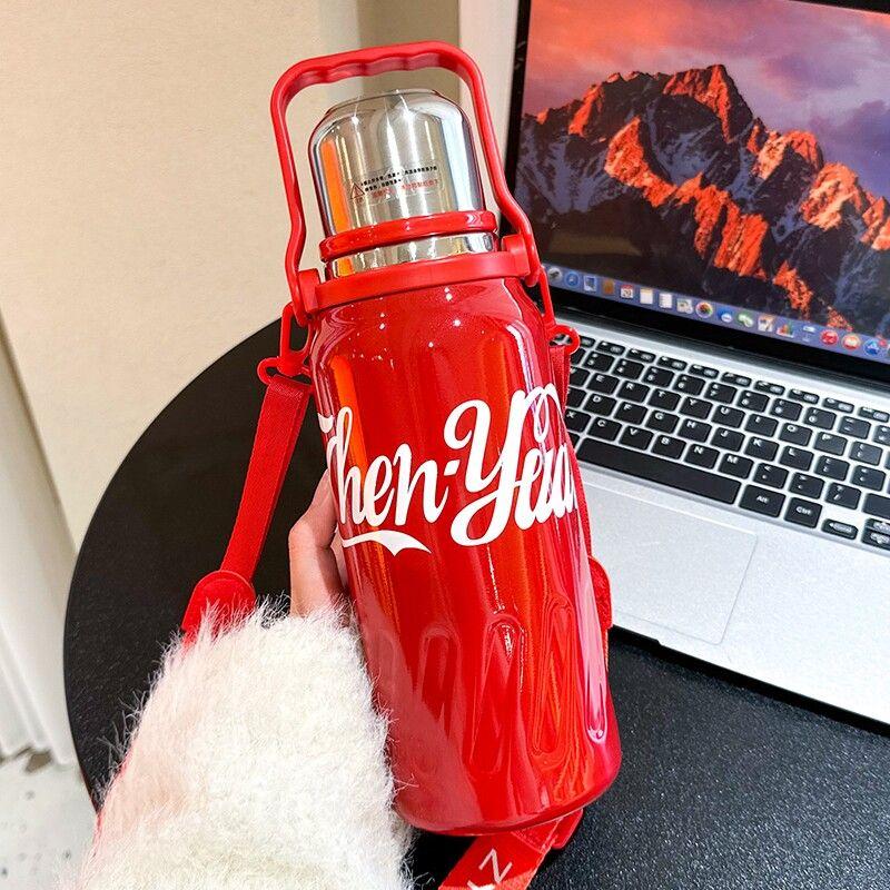Japan Large Capacity Thermos Cup Coca-Cola Internet Celebrity New 316 Stainless Steel Thermos Pot Male and Female Students Sports