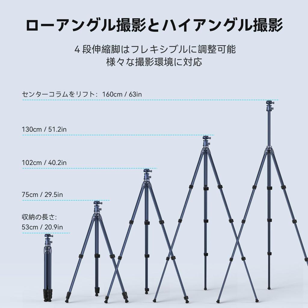 SmallRig Travel Tripod Camera Tripod Foldable Aluminum Alloy Lightweight Compact Storage Bag Included Load Capacity 8kg Photography Compact Portable