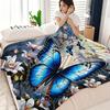 1pc Blue Butterfly and Pink Cherry Blossom Aesthetic Printed Plush Blanket, Modern Style, Soft and Comfortable Blanket, Digital Printing, Suitable for