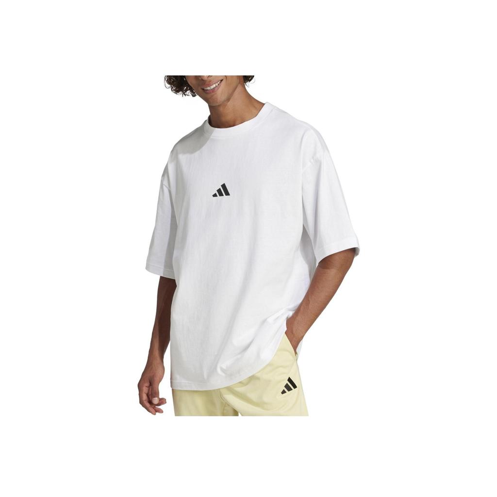 Adidas Logo Quick-Dry Comfortable Soft Short Sleeve T-Shirt Men Tops White JC5339
