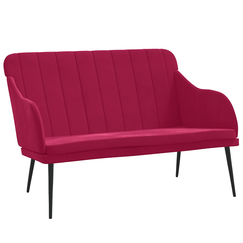 Velvet Bench In Wine Red 110 X 76 X 80 Cm