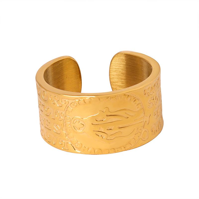 Personalized Engraved Geometric Titanium Steel Ring