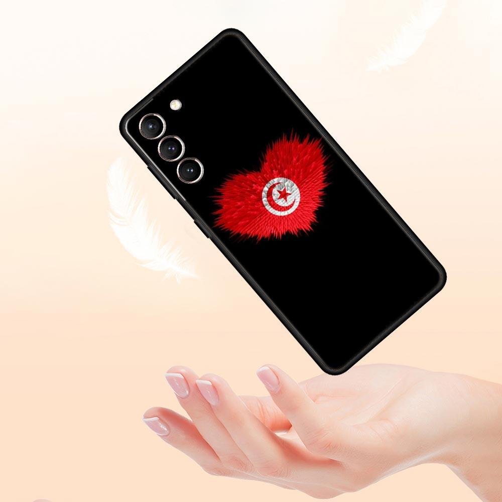 Tunisia Flag Phone Case For Samsung Galaxy S26 Ultra S25 Plus S24 FE S23 S22 5G S21 S20 Cover Black Soft