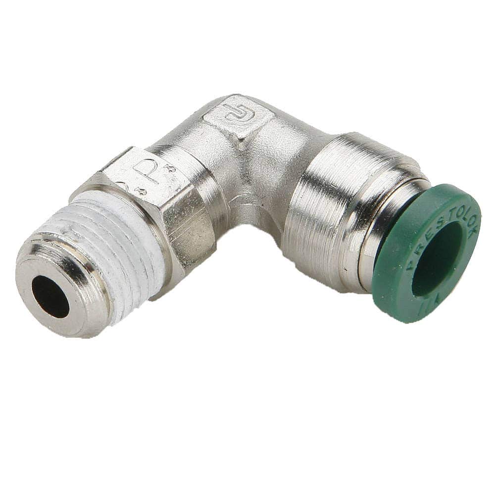 

W169PLP-5-4-pk10 Prestolok PLP Male Elbow Swivel 90 Degree Push-to-Connect Fitting, Nickel Plated Brass, 5/16 Push-to-Connect Tube x 1/4 Male NPTF 1