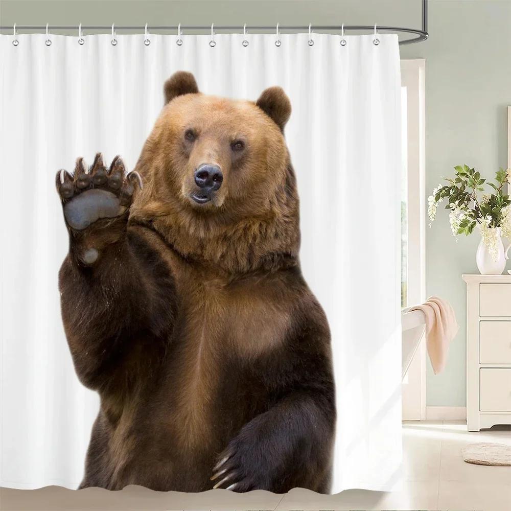 Lustiger Duschvorhang 3D Badvorhänge Affe Orang-Utan Tierdruck Wasserdichtes Polyester für Badezimmerdeko groß 180x200cm