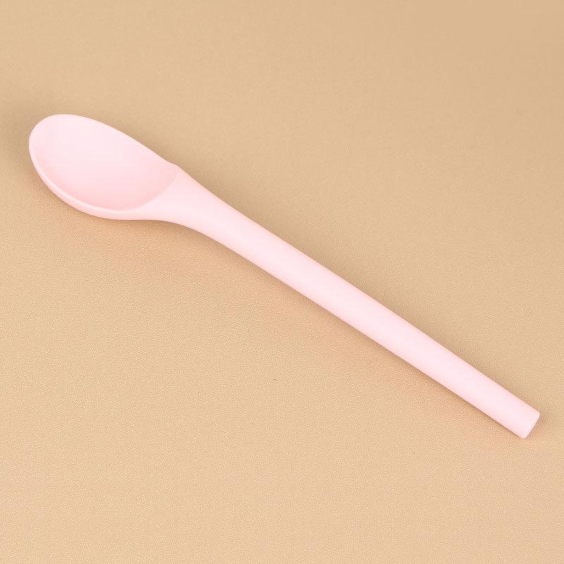 Silicone Integrated Tableware Heat Resistant Kitchen Spoons Nonstick Kitchen Mixing Flatware Kitchenware Soup Spoon Dining Bar