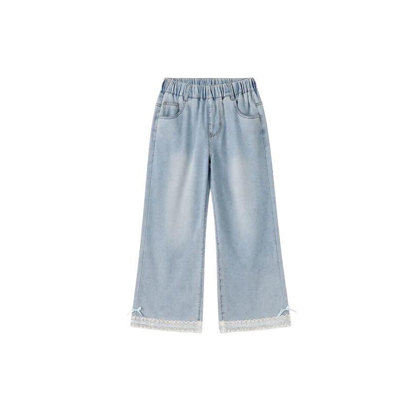 Deesha Girls  Stylish Lyocell Denim Wide-Leg Pants 140