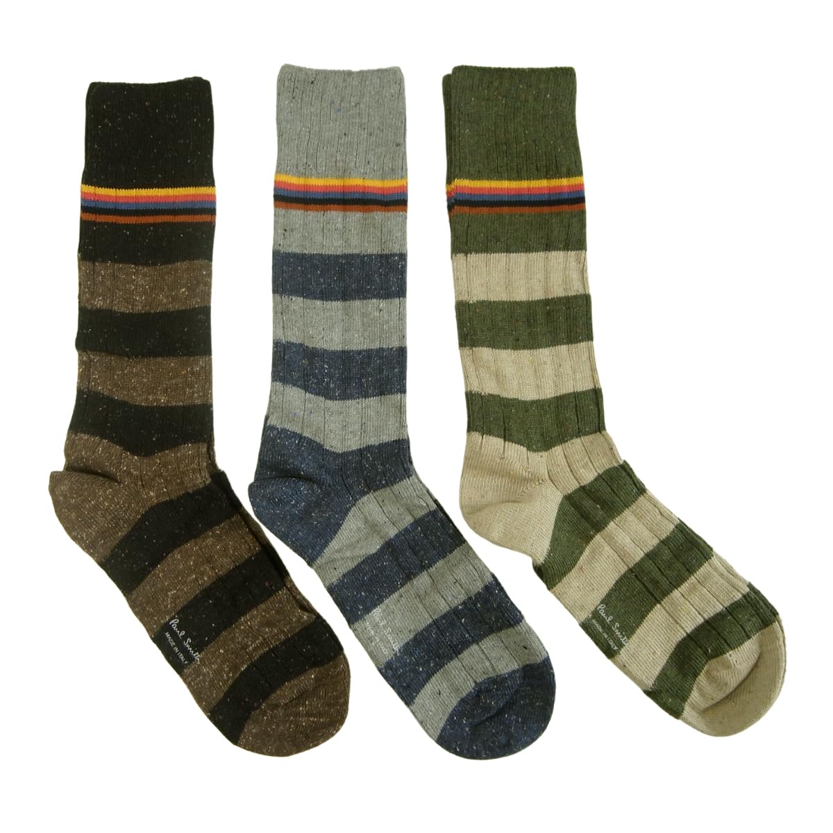 

Стильные полосатые носки Paul Smith с фирменной рубчатой вязкой, 3 пары, мужские, [Б/У]