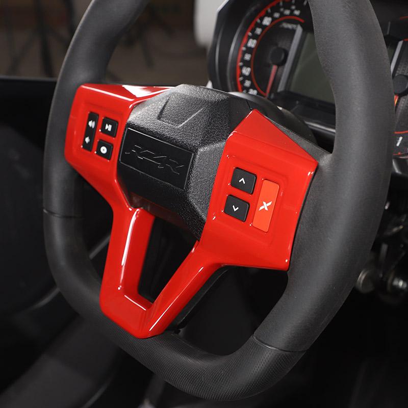 Für Polaris RZR PRO XP UTV Auto Styling ABS Silber/Rot Auto Lenkrad Panel Abdeckung Trim Aufkleber Auto