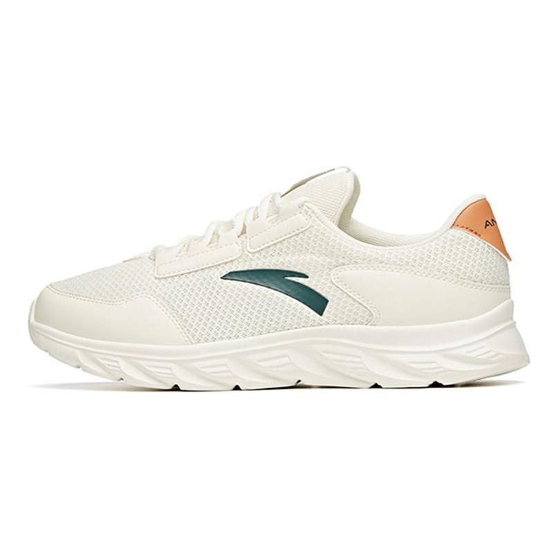 Anta Running Series Shock Absorbing Durable Low Top Casual Shoes Men sneakers Ivory-White 912115584-5