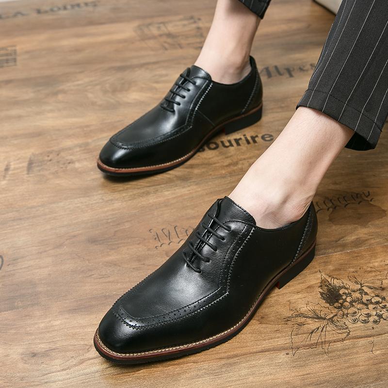 Old British Style Mens Luxury Business Leather Shoes Classic Office Formal Shoes Gentleman Wedding Social Leisure Shoes Footwear