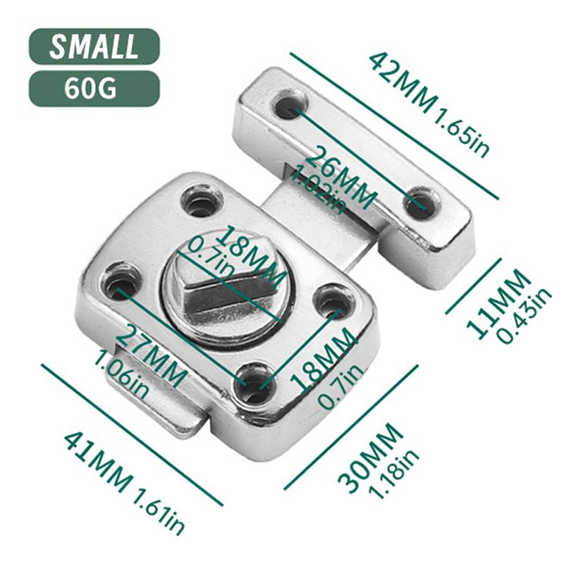 

1pcs Home Security Latch Lock Slide Lock for Bathroom Toilet Door Lock Twist Rotating Barrel Rotate Bolt Latch Gate