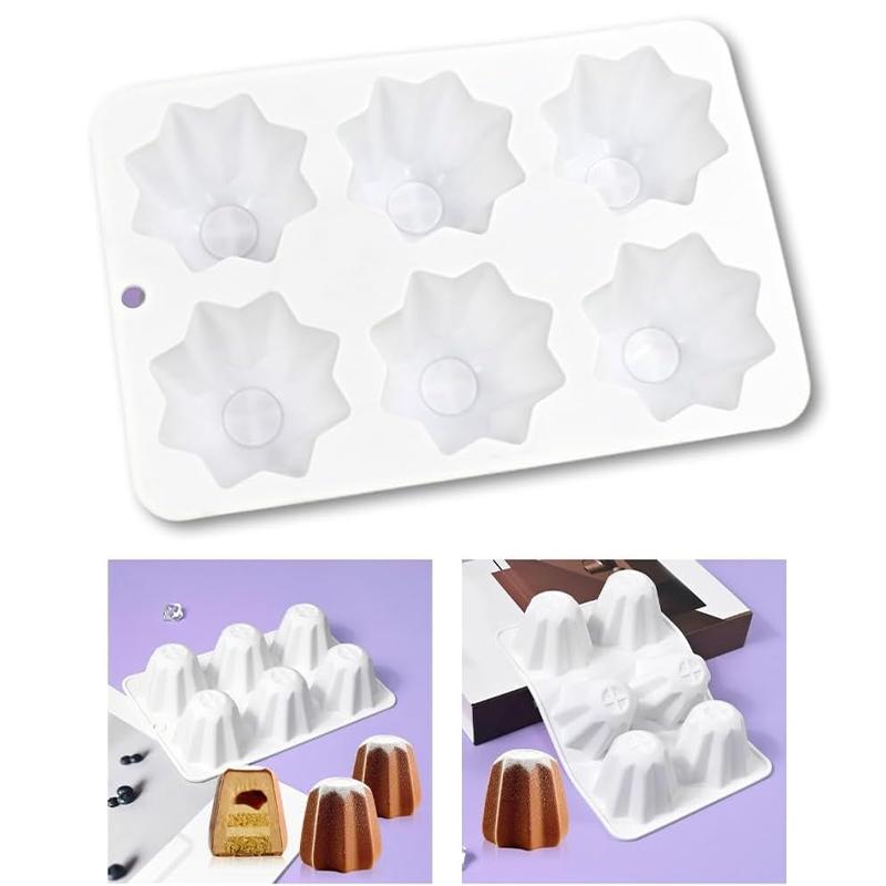 6 Cavity Pudding Shaped Silicone Dessert Molds Pastries Making Accessories Baking Moulds Suitable for Baking Chocolate Treats