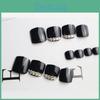 Stylish J-160 Black Sparkling Diamond Bride Nail Stickers Set
