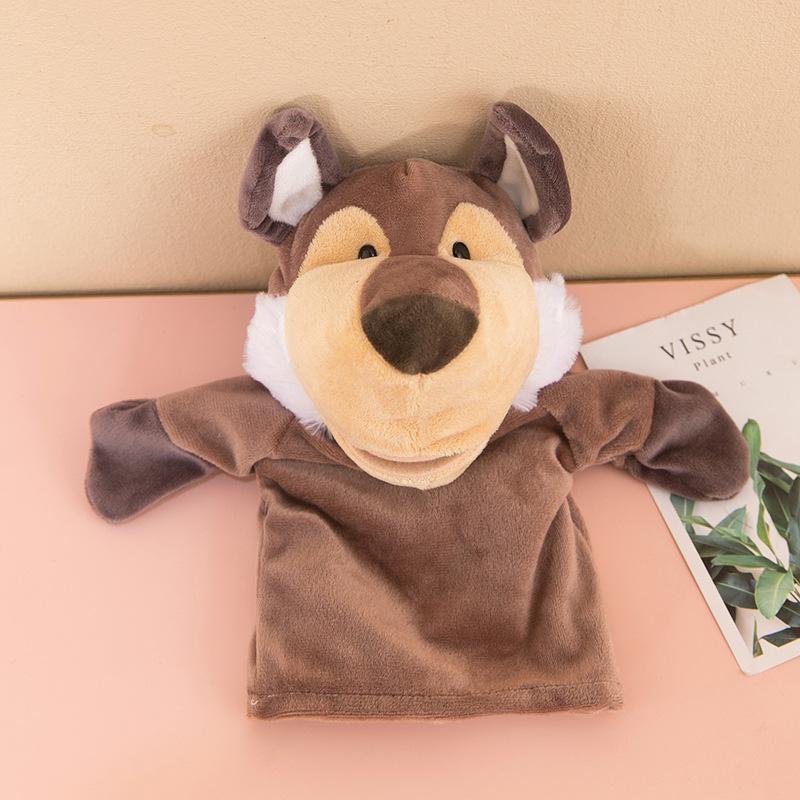 Hand puppet toy animal gloves mouth action plush doll