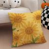 Cartoon sunflower Cushion Cover Linen Pillow Case Soft Breathable Protective Couch Room Decoration