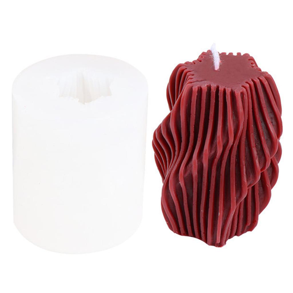 Rotating Aromatherapy Candle Silicone Mold Twisting Stripe Cylindrical Candle Silicone Mold Wave Cylindrical Soap Mold