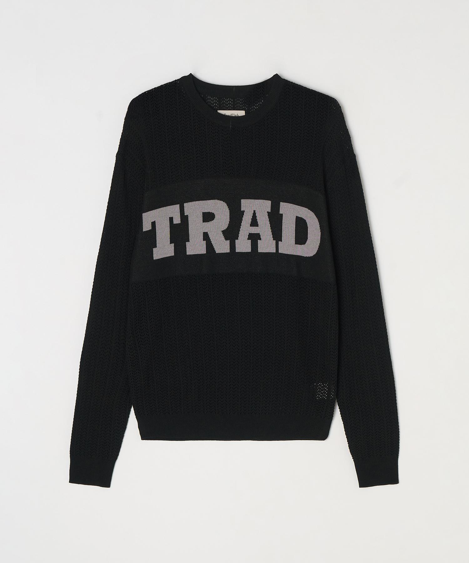 Trade Club Graphic Crochet Knit Black Black/L
