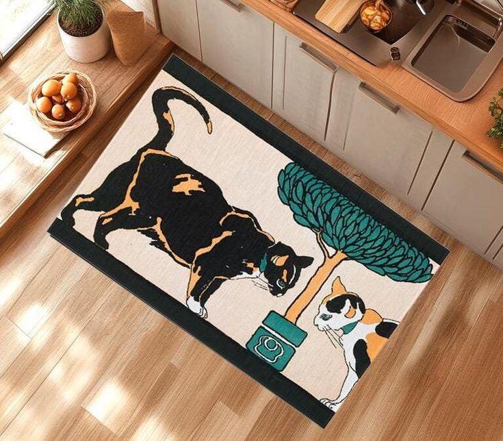Tappetino Benvenuto Gatto Nero Tappetino Benvenuto Gatti Tappetino Esterno Interno Gatti Tappeto Gatto Vintage Decorazione Gatto Halloween Tappeto Gatto Nero Decorazione Ingresso Animale