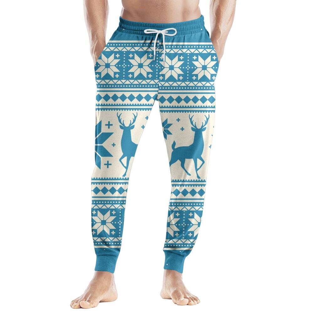 Men's Drawstring Pocket Casual Pants, Checkered Striped Printed Pocket Casual Pants, Home Sleeping Pants