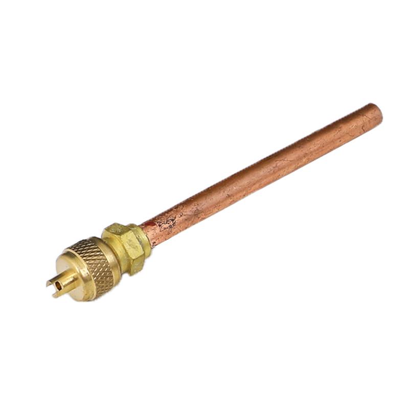 6.35mm 1/4" Copper Tube OD 45/90/100mm Wall 0.35mm 0.7mm Brass Liquid Freon Feed Access Valve for Fridge Freezer Air Conditioner