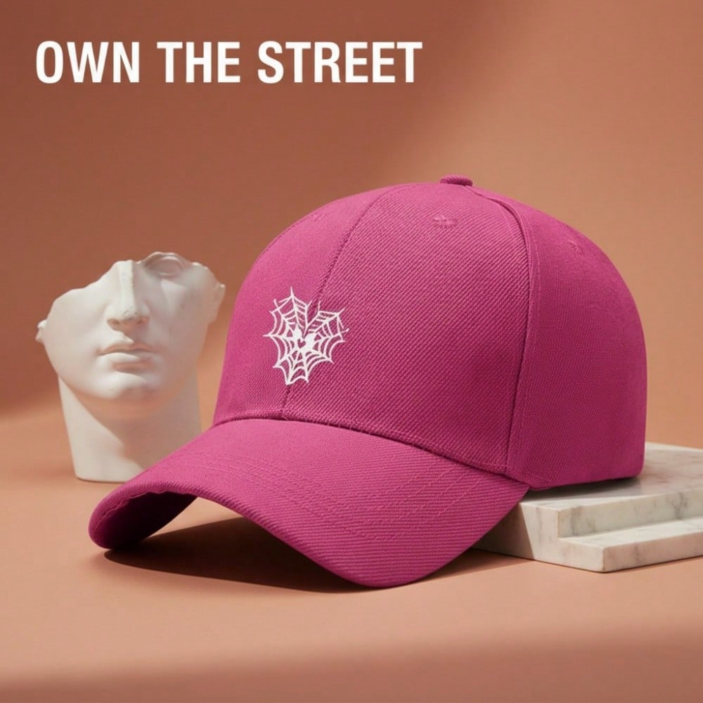 [Halloween Baseball Cap] Spider Web Print Polyester Adjustable Breathable Casual Streetwear Outdoor Sports Sun Protection Cap For Men Women