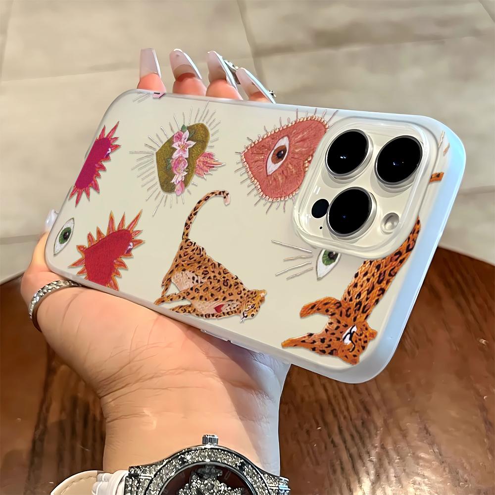 

Love Eye, Leopard Tiger Phone Case For Iphone 17 17air 16 15 14 13 12 11 8 7 Pro Max Mobile Protective Case Soft Funda Cover iphone 11 Pro