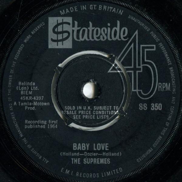 

7inch Record SUPREMES - Baby Love SS350 Stateside 1964 UK Soul/Funk Used
