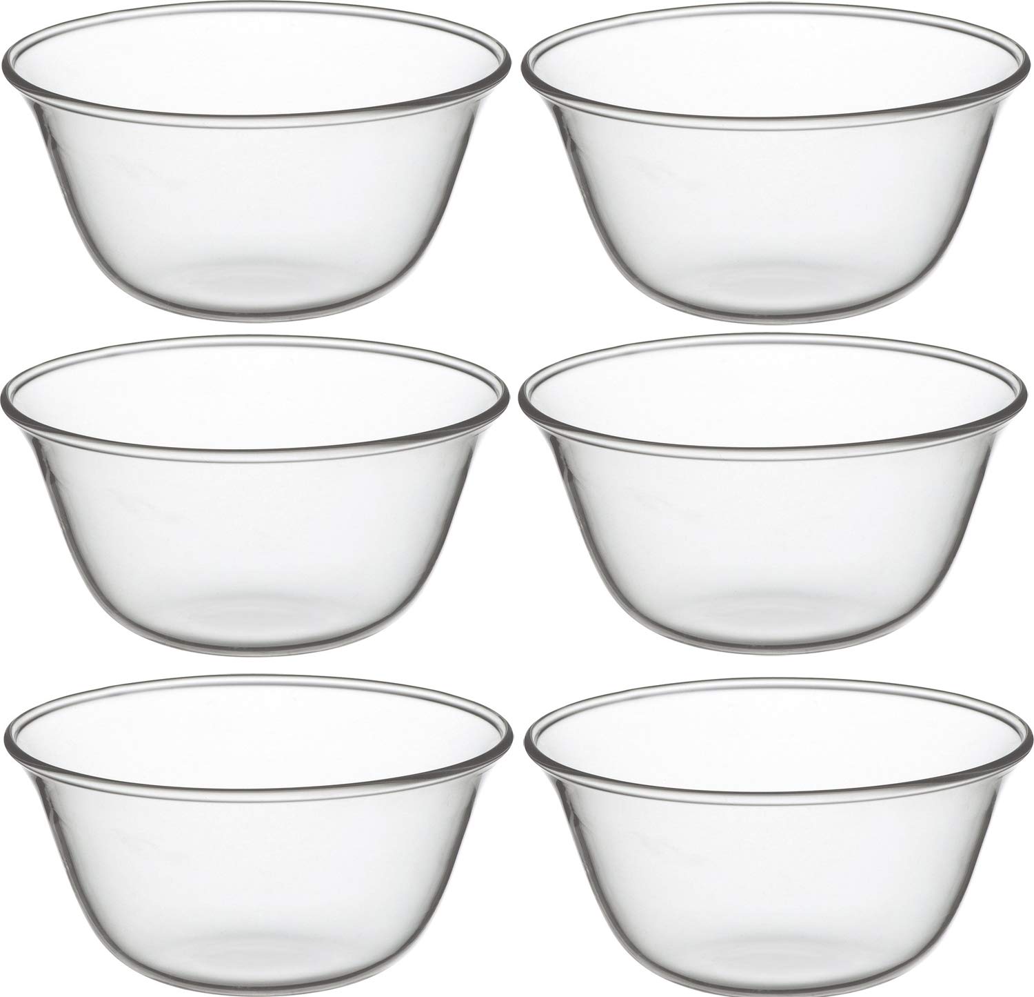 

iwaki Heat-Resistant Glass Sweets Cups, Yogurt, 170ml x 6-Pack, KBT943